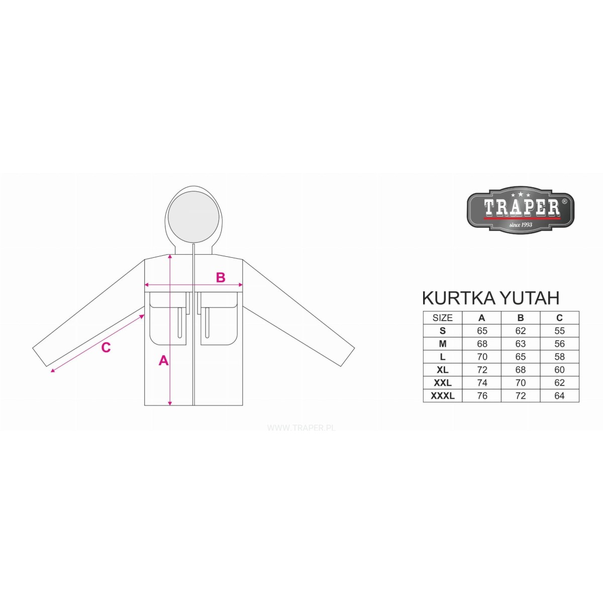 Kurtka Traper UTAH roz.XL - BLACK Kurtka Traper UTAH roz.XL - BLACK