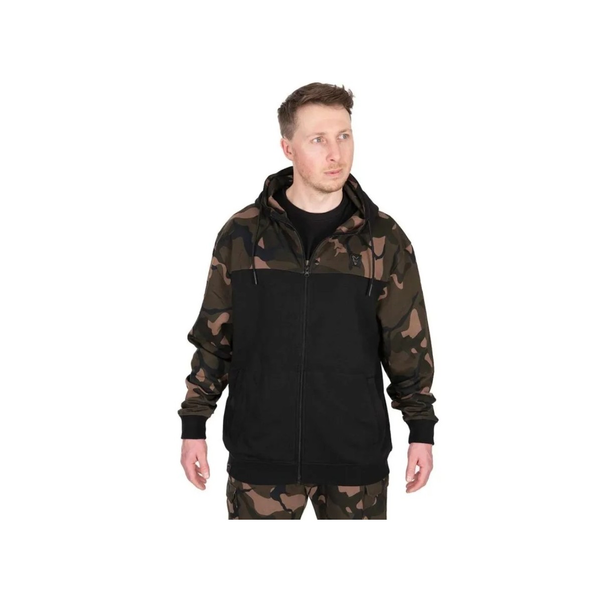 Bluza Fox LW split zip Hoody roz.M - Black / Camo