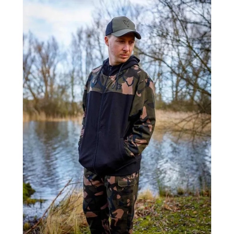 Bluza Fox LW split zip Hoody roz.M - Black / Camo