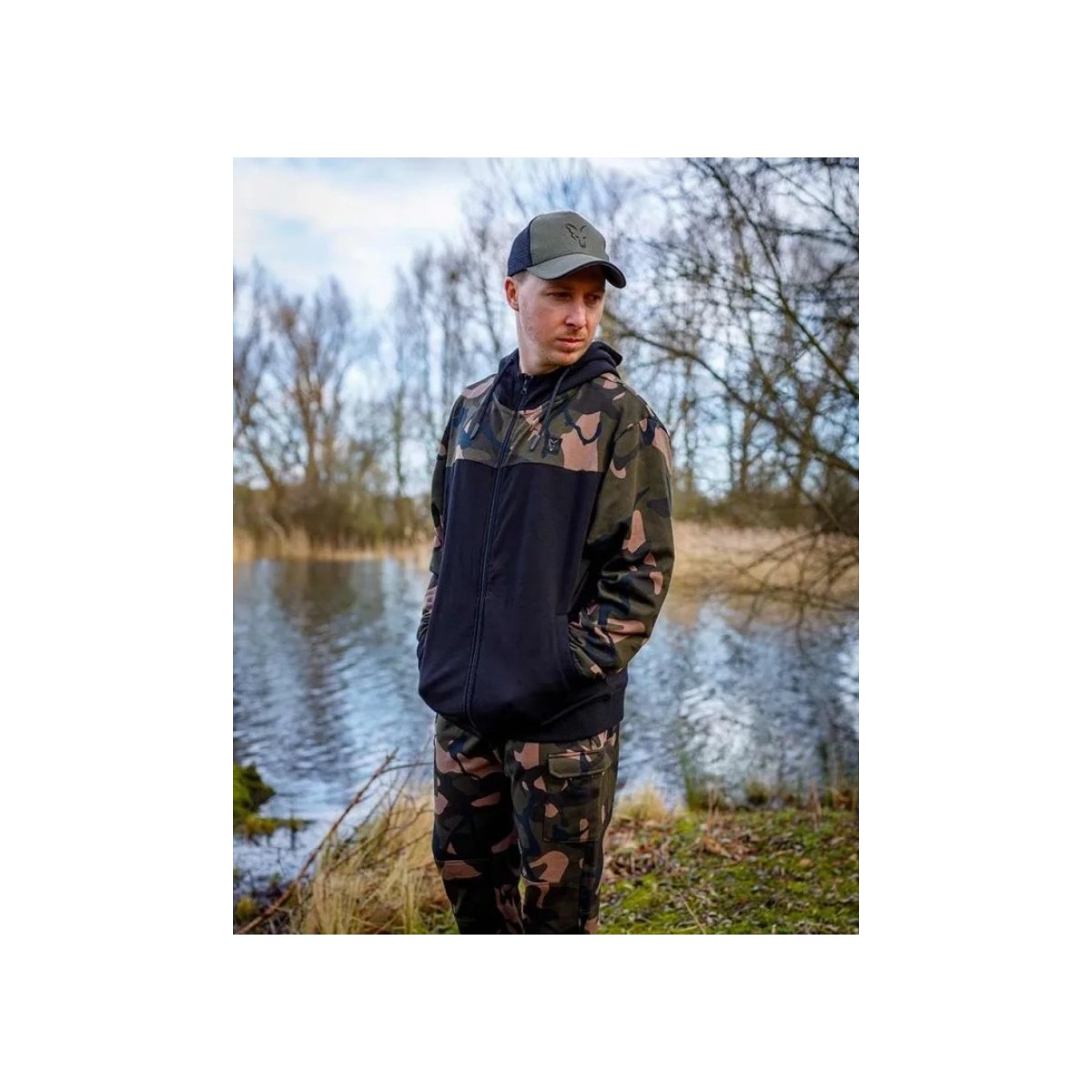 Bluza Fox LW split zip Hoody roz.XL - Black / Camo