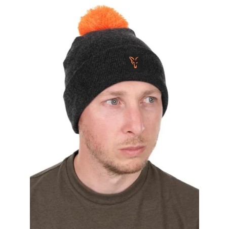 Czapka Fox Collection Bobble Hat - Black/Orange