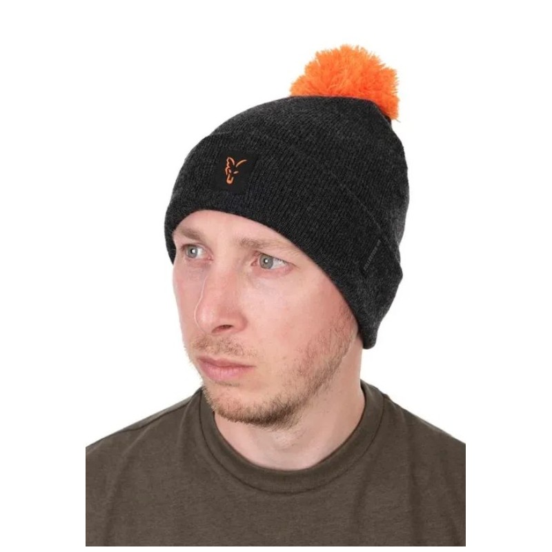 Czapka Fox Collection Bobble Hat - Black/Orange