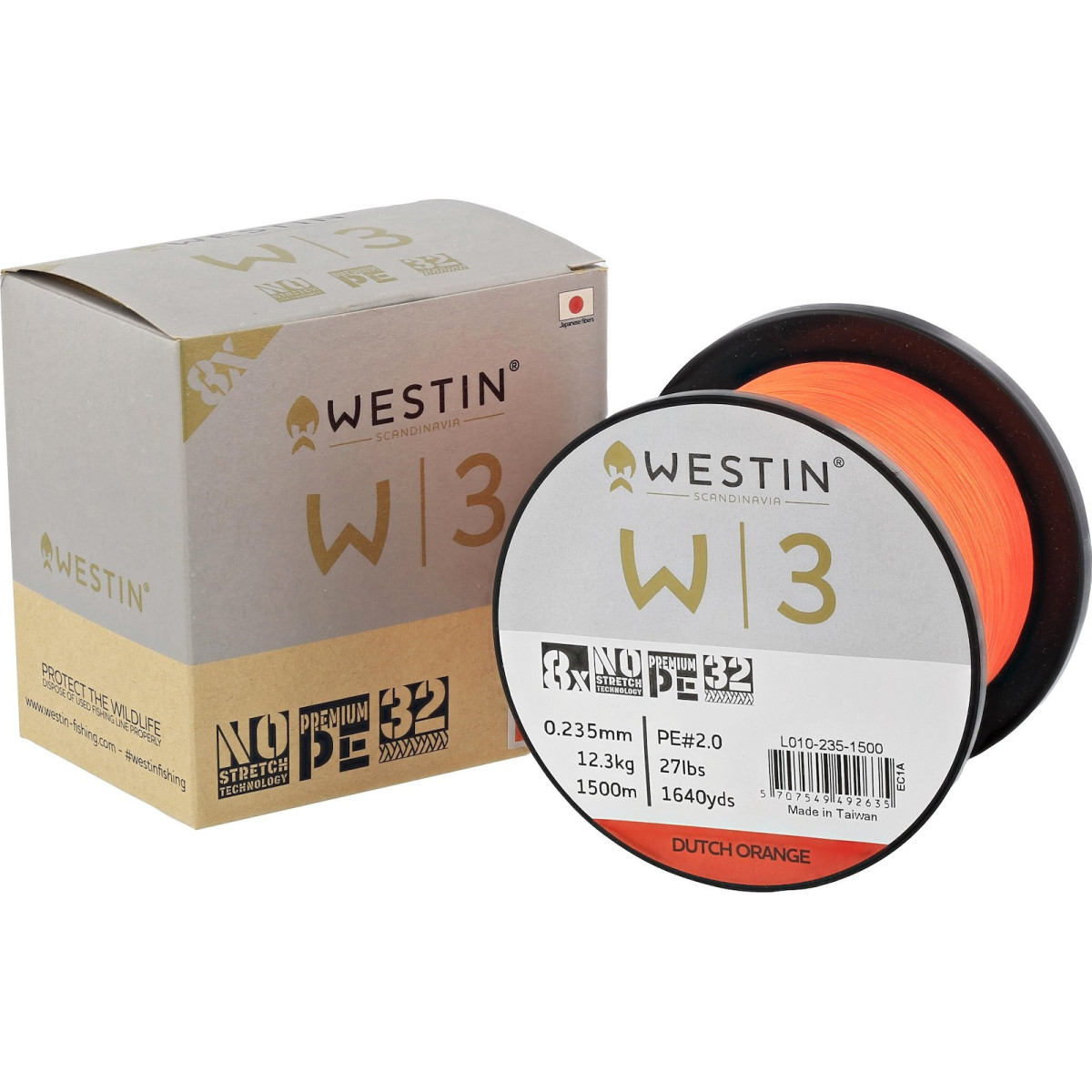 Plecionka Westin W3 8-BRAID 3000m / 0.235mm / 12.3kg - DUTCH ORANGE Plecionka Westin W3 8-BRAID 3000m / 0.235mm / 12.3kg - DUTCH ORANGE