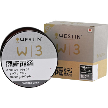 Plecionka Westin W3 8-BRAID 3000m / 0.08mm / 3kg - SMOKEY GREY Plecionka Westin W3 8-BRAID 3000m / 0.08mm / 3kg - SMOKEY GREY