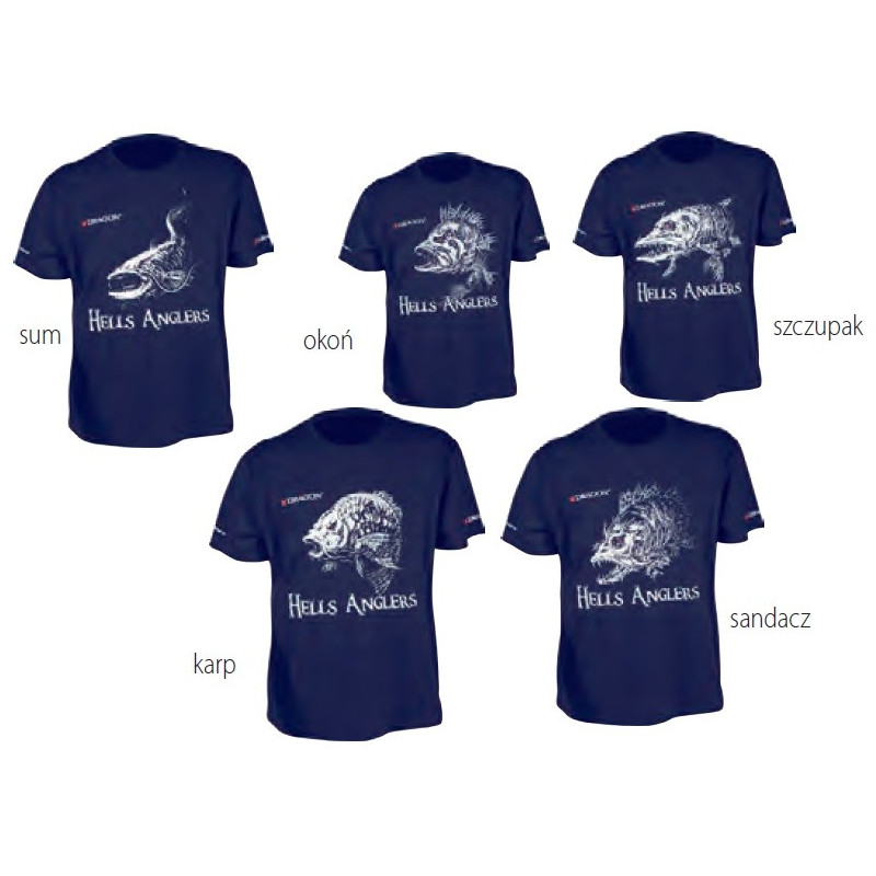 T-Shirt Dragon Navy Blue Hells Anglers roz.XXXL - szczupak