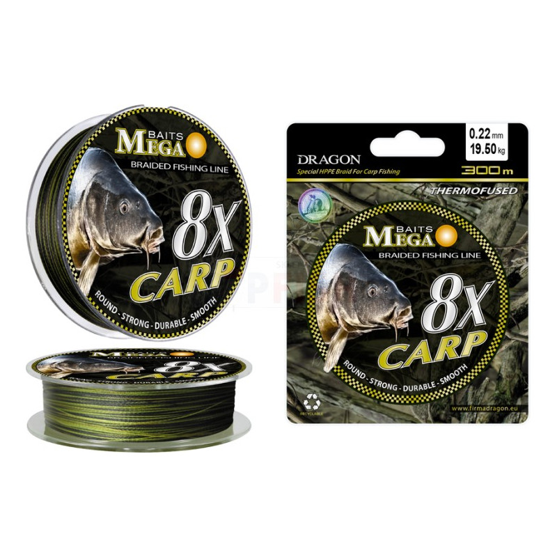 Plecionka Dragon 8x Carp Mega Baits 285m / 0.20mm Plecionka Dragon 8x Carp Mega Baits 285m / 0.20mm