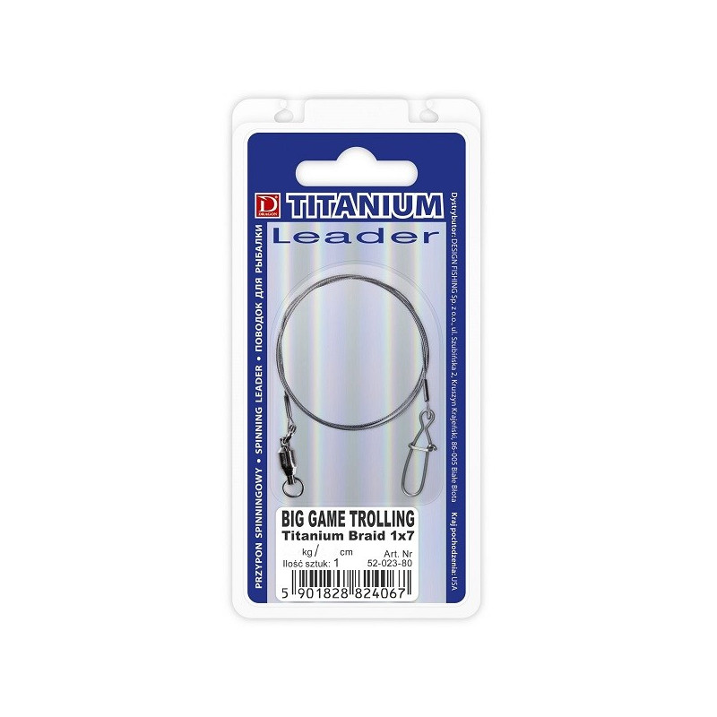Przypon Dragon Titanium Braid 1x7 A.F.W Big Game 30cm / 23kg Przypon Dragon Titanium Braid 1x7 A.F.W Big Game 30cm / 23kg
