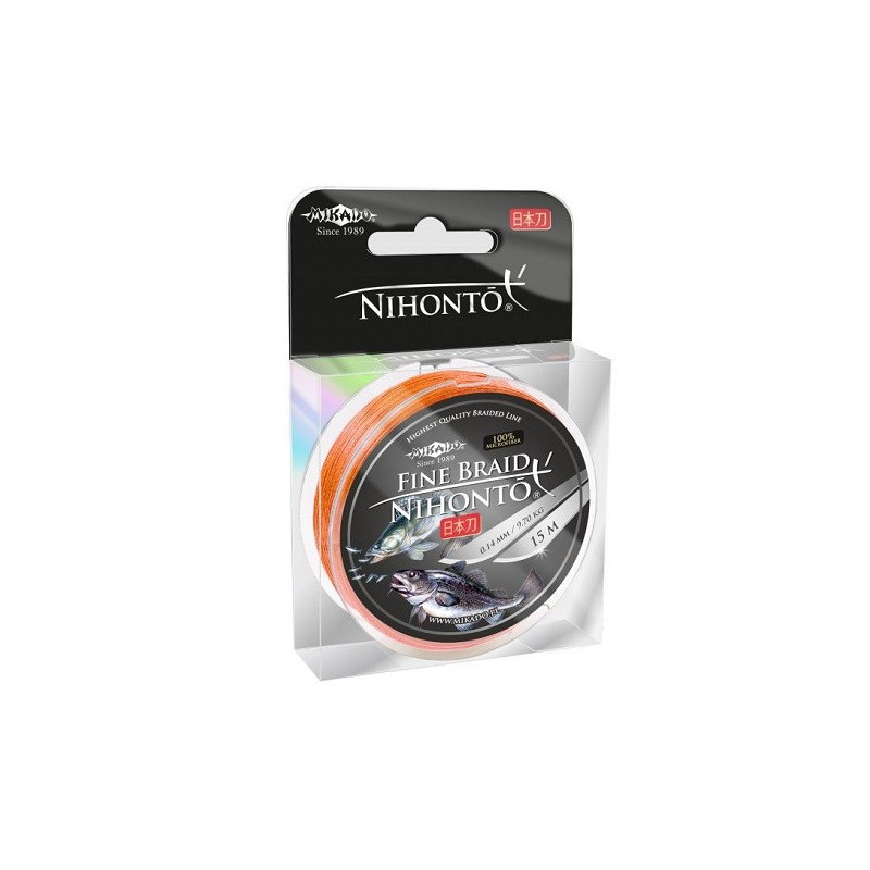 Plecionka Mikado Nihonto Fine Braid 150m - 0.14mm pomarańczowy Plecionka Mikado Nihonto Fine Braid 150m - 0.14mm pomarańczowy