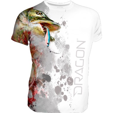 T-shirt Szczupak - Biały Dragon