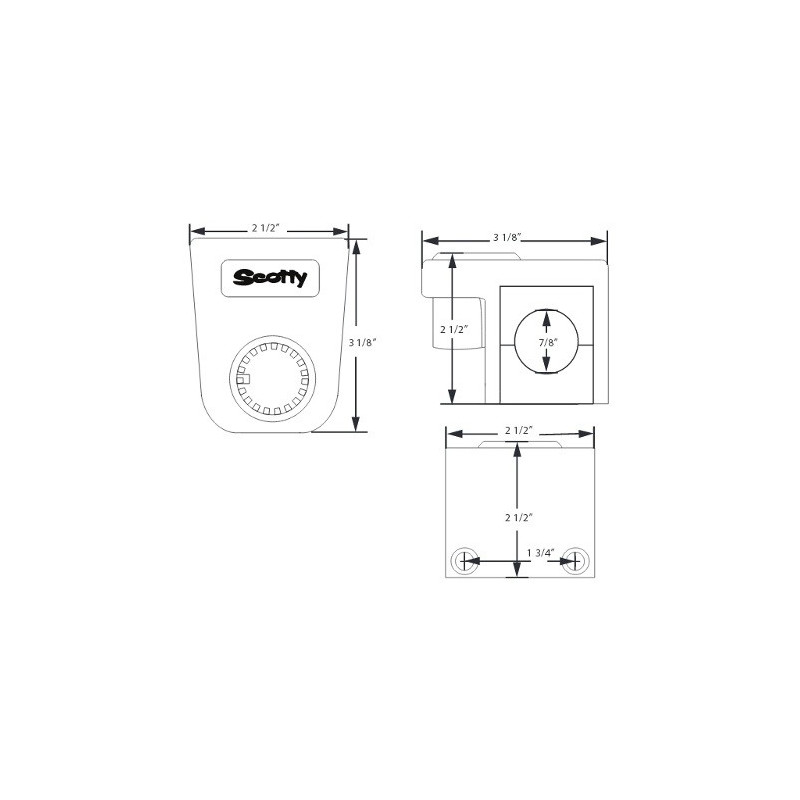 Podstawa do mocowania na reling o średnicy 7/8” standard Scotty