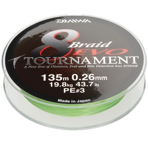 Daiwa Tournament X8 EVO Gevlochtenlijn White 135m