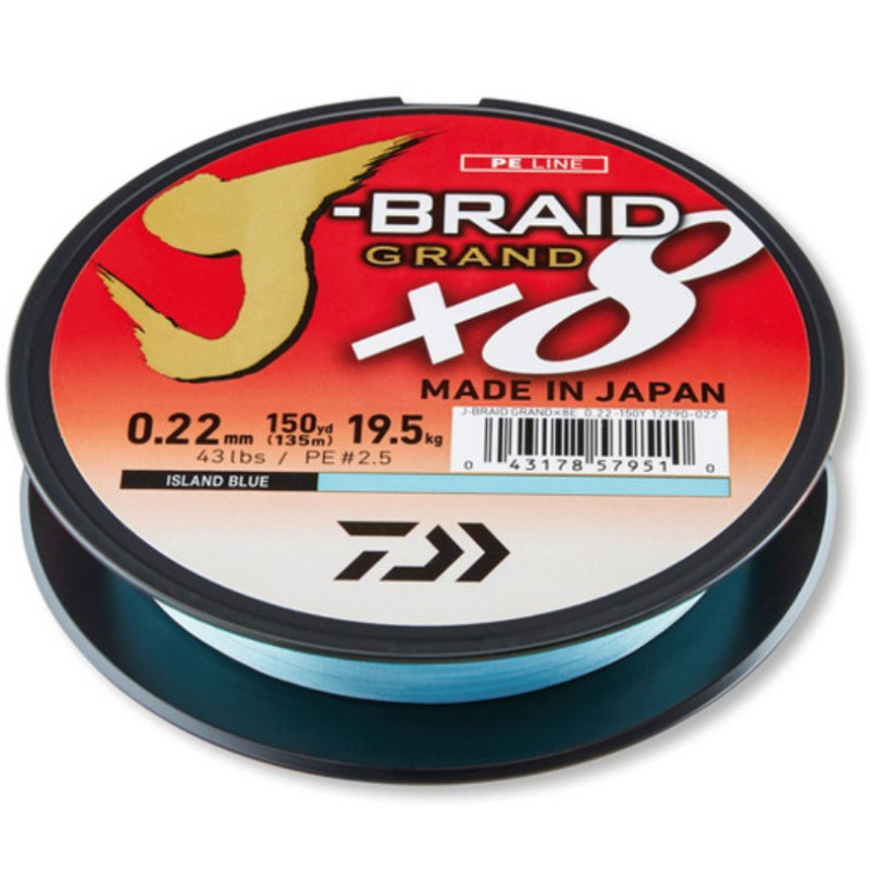 Plecionka Daiwa J-Braid Grand X8 Blue 135m / 0,10mm Plecionka Daiwa J-Braid Grand X8 Blue 135m / 0,10mm