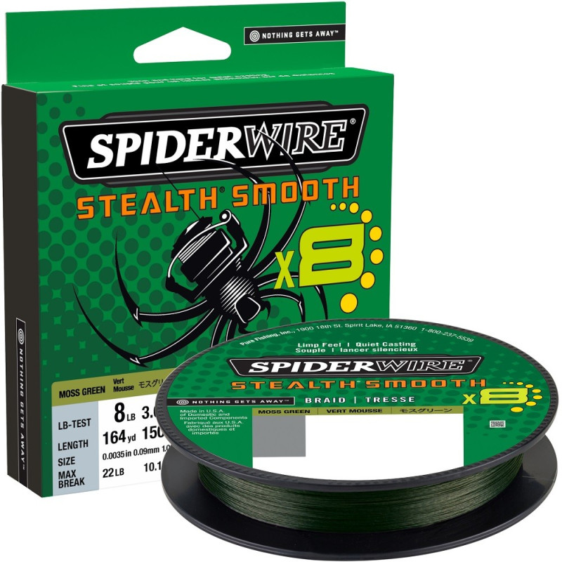Fil De Pêche Spiderwire Stealth Smooth 8 – 8 Brins Tressés – Résistance à L'abrasion