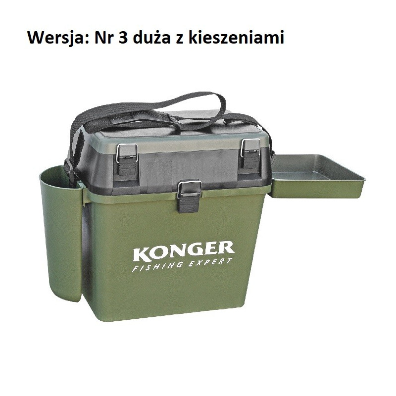 Skrzynka wędkarska Konger z siedziskiem 850900003 / 35x23x39 cm