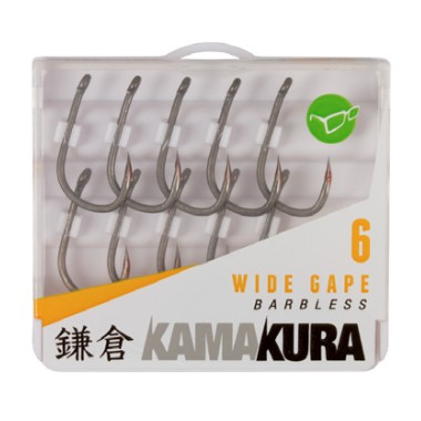 Haki karpiowe - KAMAKURA Wide GAPE Barbless Korda