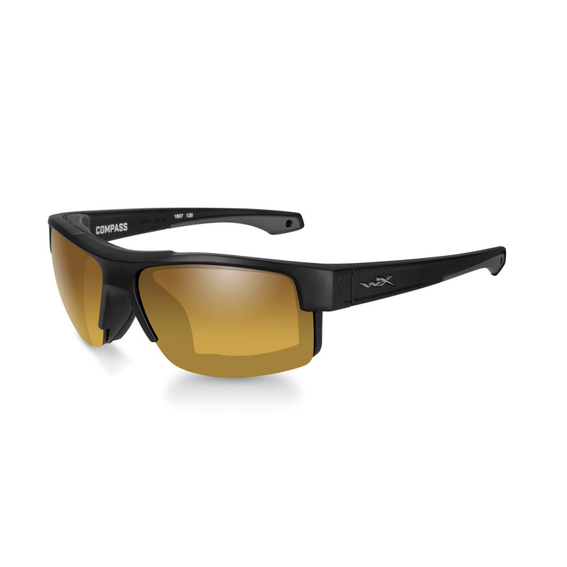 Okulary Wiley X Compass Polarized Gold Mirror / Amber Lens / Matte Black Frame Okulary Wiley X Compass Polarized Gold Mirror / Amber Lens / Matte Black Frame