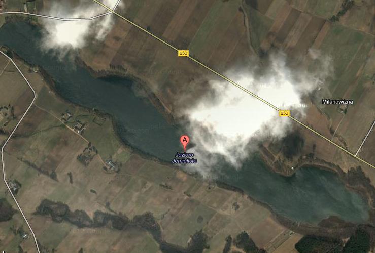 Widok z satelity na Jezioro Jemieliste Widok z satelity na Jezioro Jemieliste